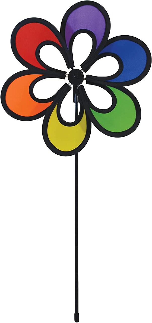 In the Breeze 2675 - 10 inch Rainbow Windee Wheelz Spinner - Outdoor Garden Décor